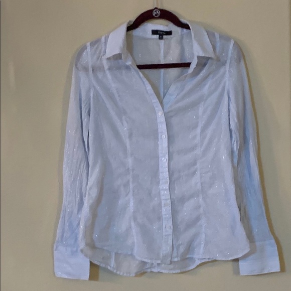 Express button down sheer blouse. - Picture 1 of 6